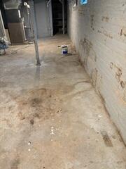 This customer knew he needed to waterproof his basement when the paint on the walls was peeling and there were stains on the floor.