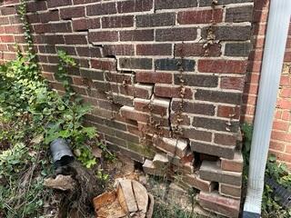Exterior Brick Cracking Caused by Structural Settlement