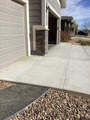 After concrete repair on driveway
