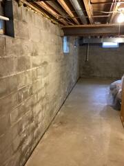 White and Chalky Basement Walls