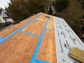 Seams Are Taped and Ice and Water Shield Is Installed