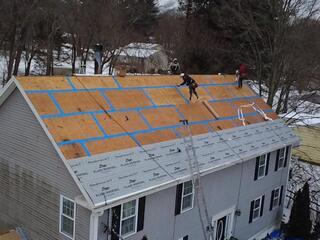 Seams Are Taped and Ice and Water Shield Is Installed