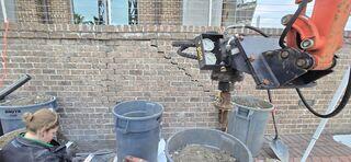 Helical Pier Being Installed