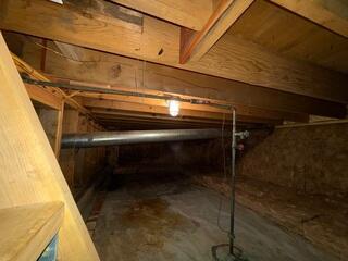 Before Installation - Dirty, Nasty Crawl Space