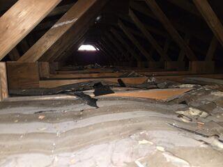 This degraded, rolled fiberglass was not good quality or high in R-Value, which was effecting the utility bills and the overall comfort in the home.