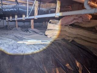 Fallen Fiberglass Insulation