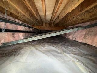 Before Installation - Damp, Musty Crawl Space