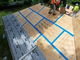 Seams Are Taped and Ice and Water Shield Is Installed