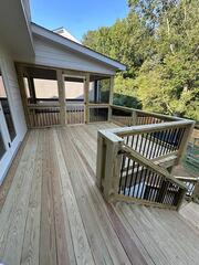 Wood deck installed