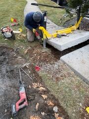 Lifting a Sunken Sidewalk in North Wales, PA