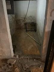 The condensation on the basement walls were causing it to peel.