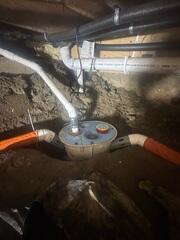 Dirt Crawl Space Sump Pump and Drainage