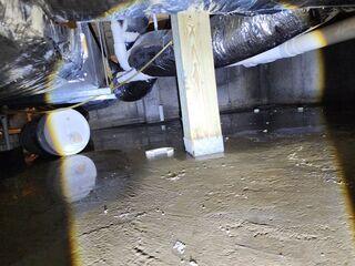 Flooded Concrete Crawl Space