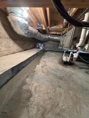Crawl Space Drainage System Concreted