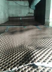 During Drainage Matting Installation