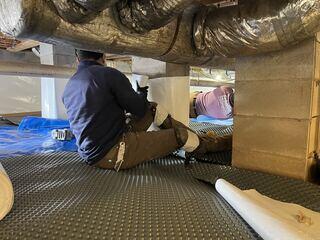 Drainage Matting and Wrapping Piers