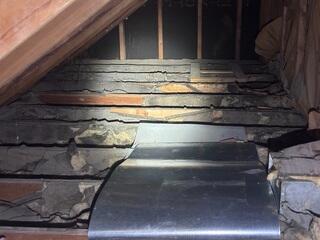 This photo was taken at the free in-home estimate. This attic had no insulation, which was causing high utility bills and drafts to affect the home.