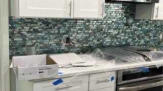Kitchen Remodeling in McKinney TX - Pearl Tile Backsplash Installation