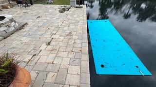 The homeowner had noticed their seawall had been tipping forward slightly, raising concerns about its structural stability.