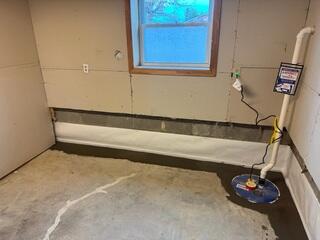 Basement Waterproofing System in Versailles, Kentucky