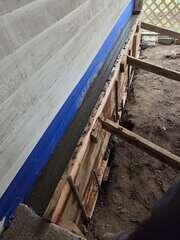 Newly Poured Foundation Wall Extension
