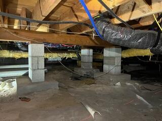 Sinking Supports In the Crawl Space