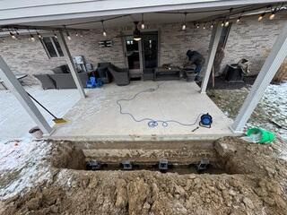 Four Helical Piers Installed