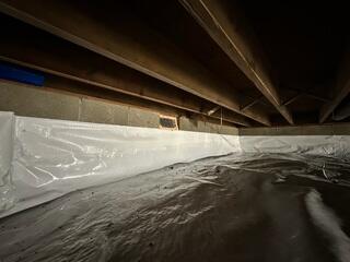 One key ingredient in our encapsulation system is the CleanSpace vapor barrier, a super-durable 20-mil plastic sheet designed to permanently prevent moisture, outside air, and pests from entering your crawl space.