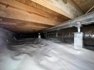 CleanSpace Vapor Barrier and SmartJacks Installed