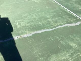 Close-Up of Joint Sealant on Concrete Court in Fallbrook CA