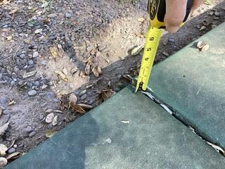 Measured Slab Separation Before Concrete Leveling in Fallbrook CA