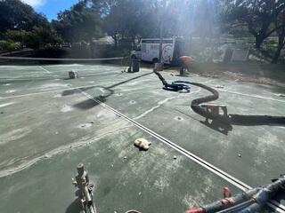 Cracked Concrete Court Section Before Repair in Fallbrook CA