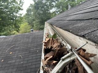 Gutter has storm damage