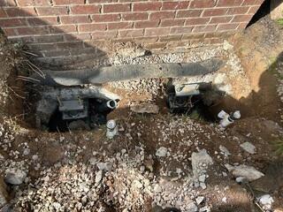 Helical Piers Support Chimney