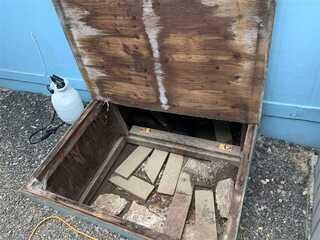 Inside Of The Original Crawl Space Access Door