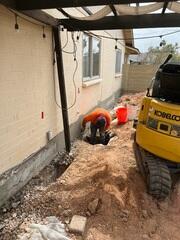 Foundation Pier Installation Excavation Along Stem Wall in Chandler, AZ