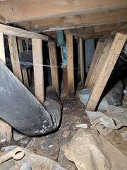 Moisture was causing a lot of damage in this crawl space.