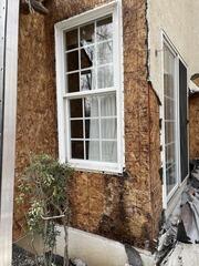 Water damage from stucco