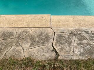 Sunken and Cracked Pool Deck Area 2 (Before)