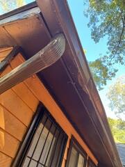 Damaged gutters and fascia