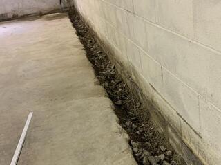 Trench for Subfloor Drains