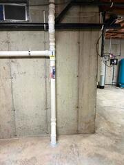 Main basement pipe installed (after)