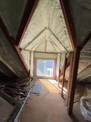 3' of closed cell spray foam applied to a roof deck in Binghamton, NY