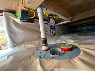 Installed Crawl Space Sump Pump and Encapsulation System in Encinitas