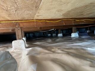 Completed Vapor Barrier and Crawl Space Moisture Control System