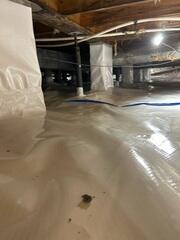 One key ingredient in our encapsulation system is the CleanSpace&reg; vapor barrier, a super-durable 20-mil plastic sheet designed to permanently prevent moisture, outside air, and pests from entering your crawl space.