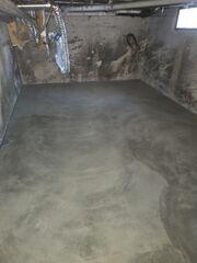 New Concrete Basement Floor with WaterGuard Drainage