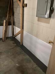 Wall Vapor Barrier Installed to Direct Moisture into the Drainage System
