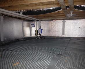 Sump pump system and drainage matting