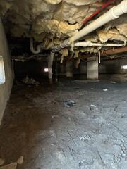 The insulation in the crawl was saturated with moisture and falling down, the humidity levels were extremely high, and there was debris everywhere.